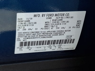 2020 Ford Explorer XLT ONE OWNER