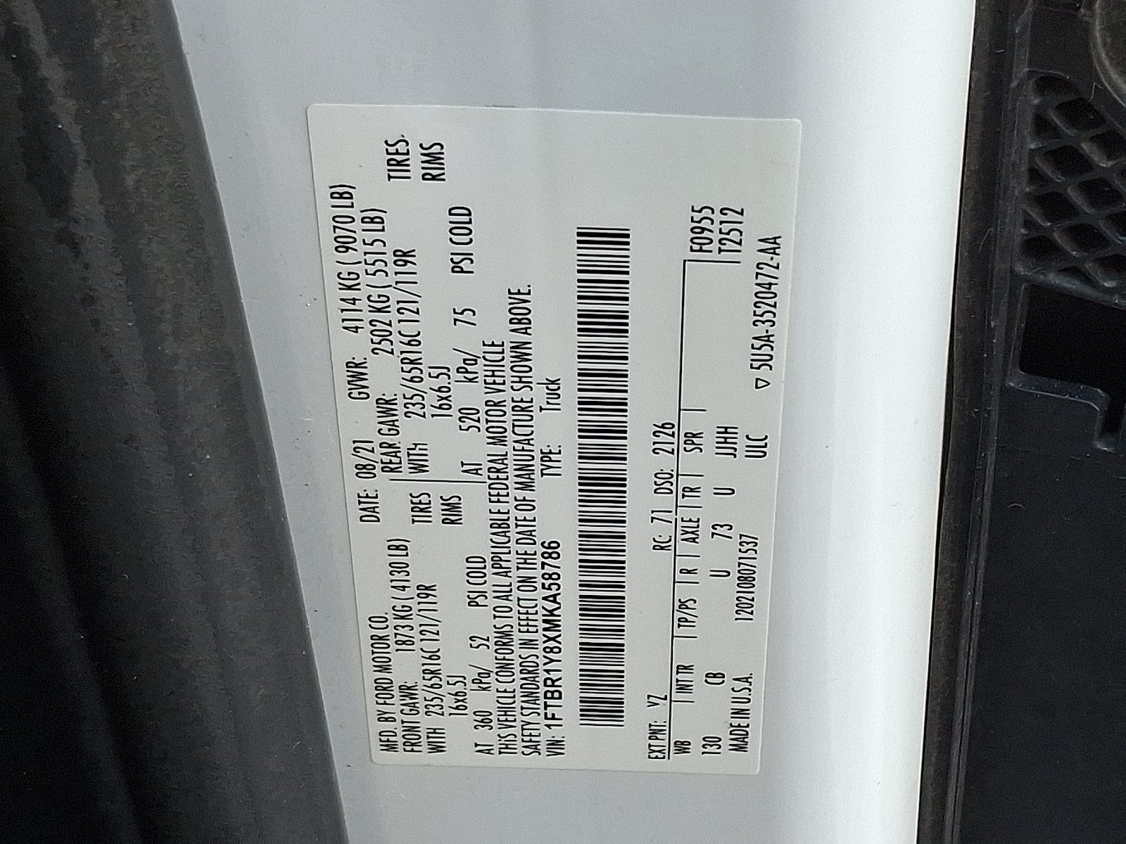 2021 Ford Transit-250 Cargo Van Base