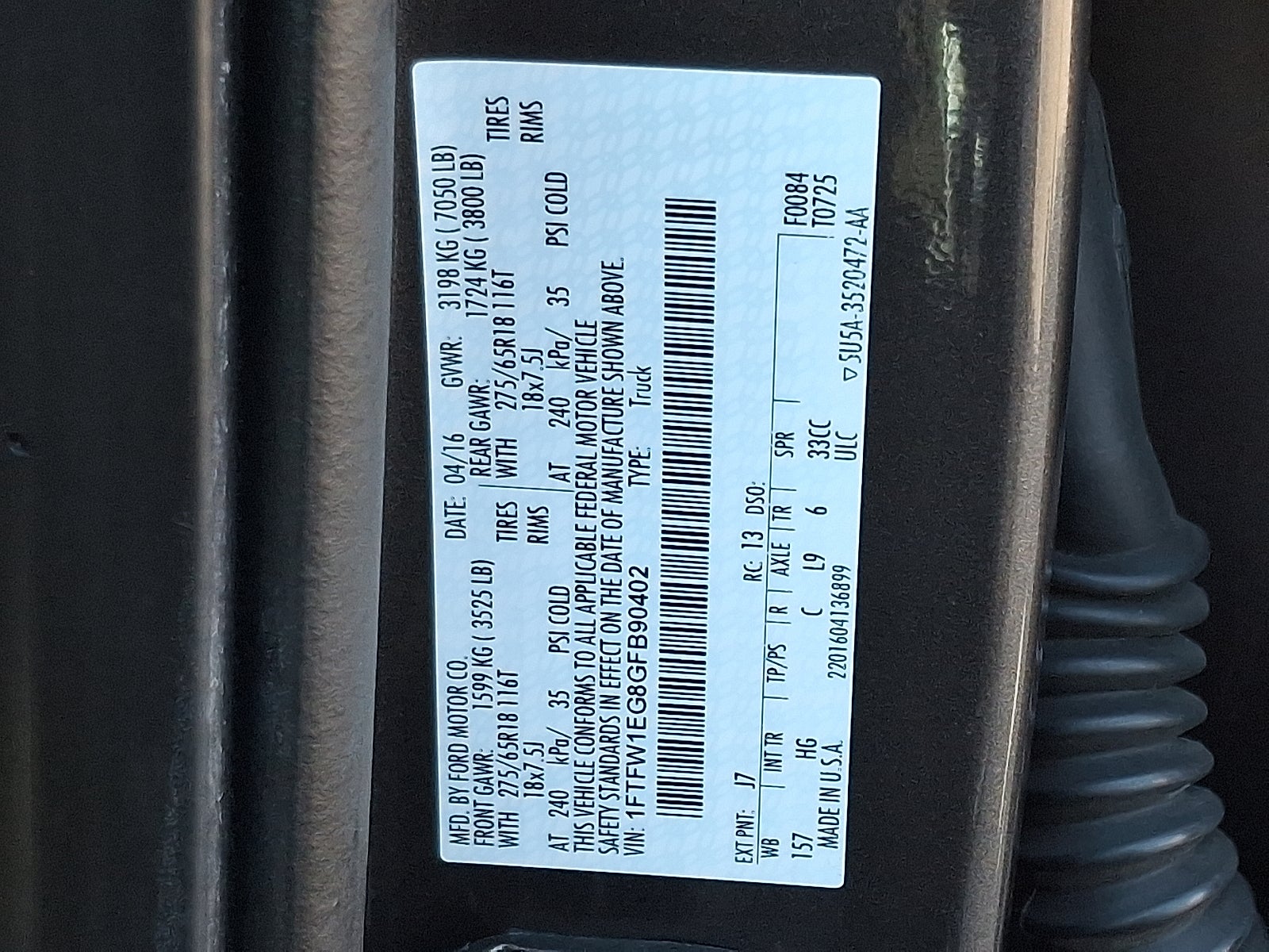 2016 Ford F-150 LARIAT