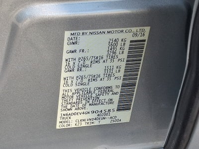 2016 Nissan Frontier PRO-4X