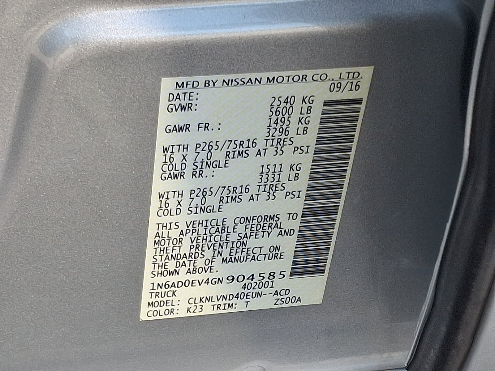 2016 Nissan Frontier PRO-4X