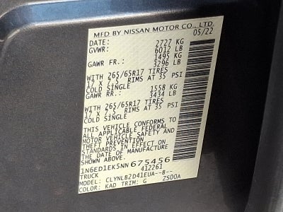 2022 Nissan Frontier Crew Cab SV 4x4