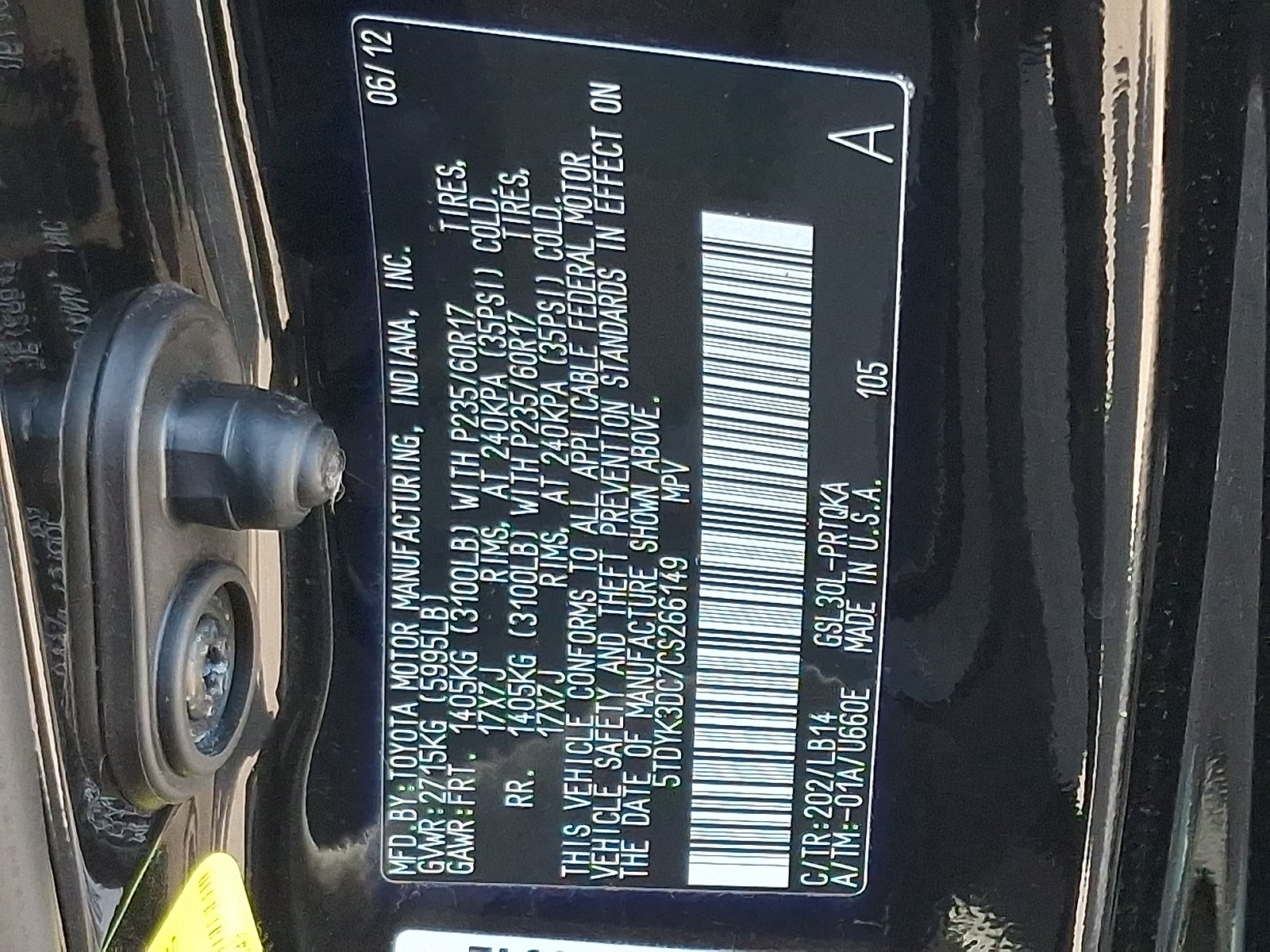 2012 Toyota Sienna XLE V6 7 Passenger Auto Access Seat