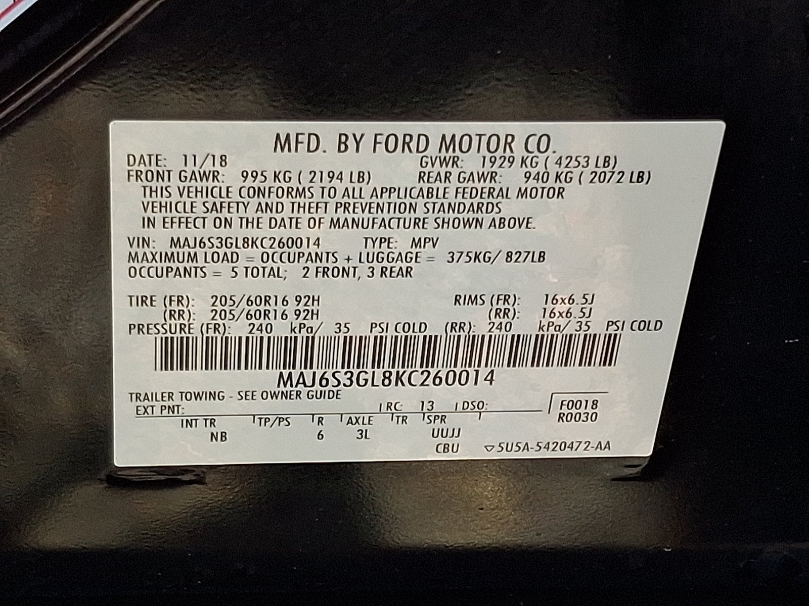 2019 Ford EcoSport SE