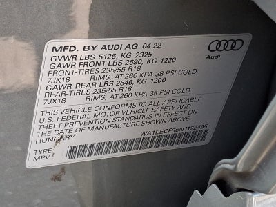 2022 Audi Q3 Premium Plus 45 TFSI S line quattro Tiptronic